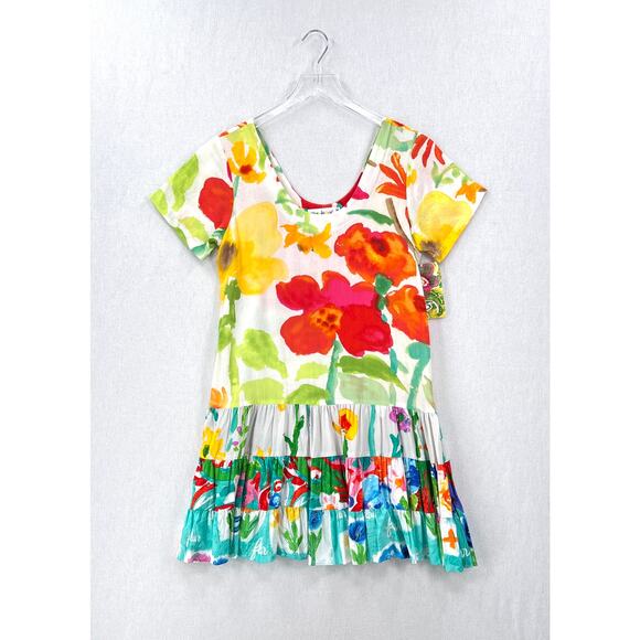 JAMS WORLD Hattie Dress Women Medium Farkas Floral Hawaiian Tropical Vintage NEW - Picture 1 of 13